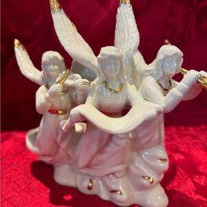 Mikasa White and Gold Angel Trio Holiday Figurine